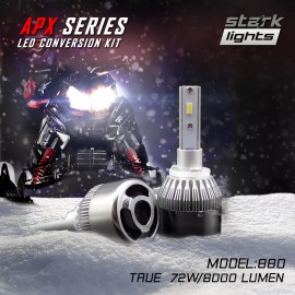 Stark Snowmobile LED 72W 8000LM White 6K Headlight Kit - 862 885 893 894 899 880