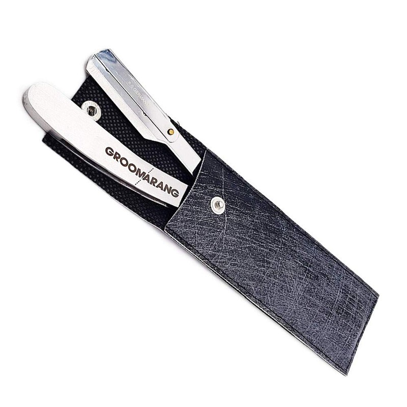 Groomarang Beard Razor for Men with Leather Case