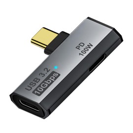 AreMe USB C Splitter (Not for Video), 2-in-1 Dual USB C Headphone and Charger Adapter Audio Dongle with PD 100W for Rog Ally, Steam Deck, iPhone 15/16, iPad (Grey)