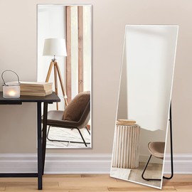 NeuType 55"x16" Full Length Mirror Wall Mirror Full Length Body Mirror Bathroom Mirror Floor Mirror White Mirror Wall-Mounted Mirrors Large Mirror