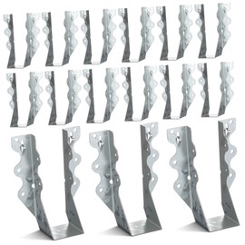 Mipcase 20pcs Joist Hanger Set Face Mount Hurricane Ties Support Brackets for Wood Floor Deck Ceiling Joist Weatherproof Design Silver