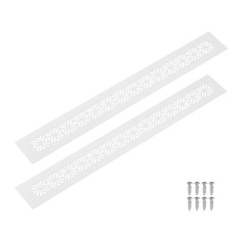uxcell 2Pcs Aluminum Alloy Air Vents, 400 x 50mm / 15.7 x 2" Rectangle Louvered Ventilation Grille Cover with Mounting Screws for Door Cabinet Wardrobe, White