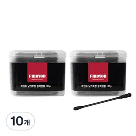 Partner_Reference Findew Black Spiral Cotton Swabs 180 packs (10) / 파인듀 블랙 나선형 면봉 180개입 10개