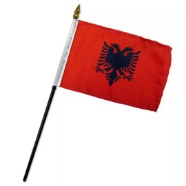 TRADEWINDS 4"x6" Albania Stick Flag Table Staff Desk Table