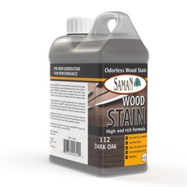 SamaN Interior Water Based Wood Stain - Natural Stain for Furniture, Moldings, Wood Paneling, Cabinets (Dark Oak TEW-112-32, 32 oz)