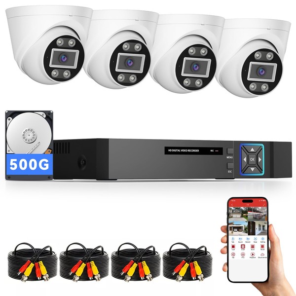 VORGUT 5MP Lite Security Camera System with 500G Hard Drive,