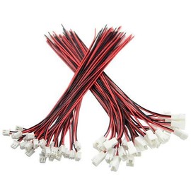BGTXINGI 50Pcs 25Pairs 2.54mm 2PIN Female and Male Connection Plug with Red Black Terminal Connector Wire Cable 200mm Compatible with JST XH