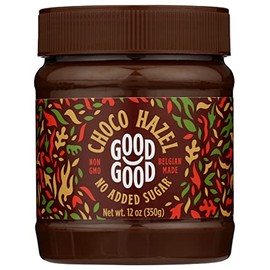 Good Good Belgian Chocolate Hazel Spread, No Added Sugar, Gluten Free, Vegetarian Friendly, 12 Ounce (Pack of 6)
