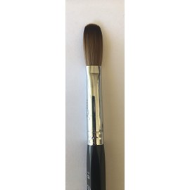 Six Angles - CRIMPED - Black Handle Petal 100% Kolinsky Acrylic Nail Brush (Crimped 16)