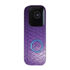 MightySkins Carbon Fiber Skin Compatible with Blink Video Doorbell - Purple Diamond Plate | Protective, Durable Textured Carbon Fiber Finish | Easy to Apply & Change Styles | Made in The USA