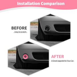 JOSHELA for Challenger Front Fog Light Cover Trim Fit for Dodge Challenger 2015 up Pink Exterior Accessories 2pcs