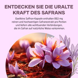 Gaelikine Liposomales Safran 88,5 mg - Safran Extrakt Kapseln, 100% reiner, hochdosierter Safran - Premium-Safran fr M?nner und Frauen, 120 Kapseln