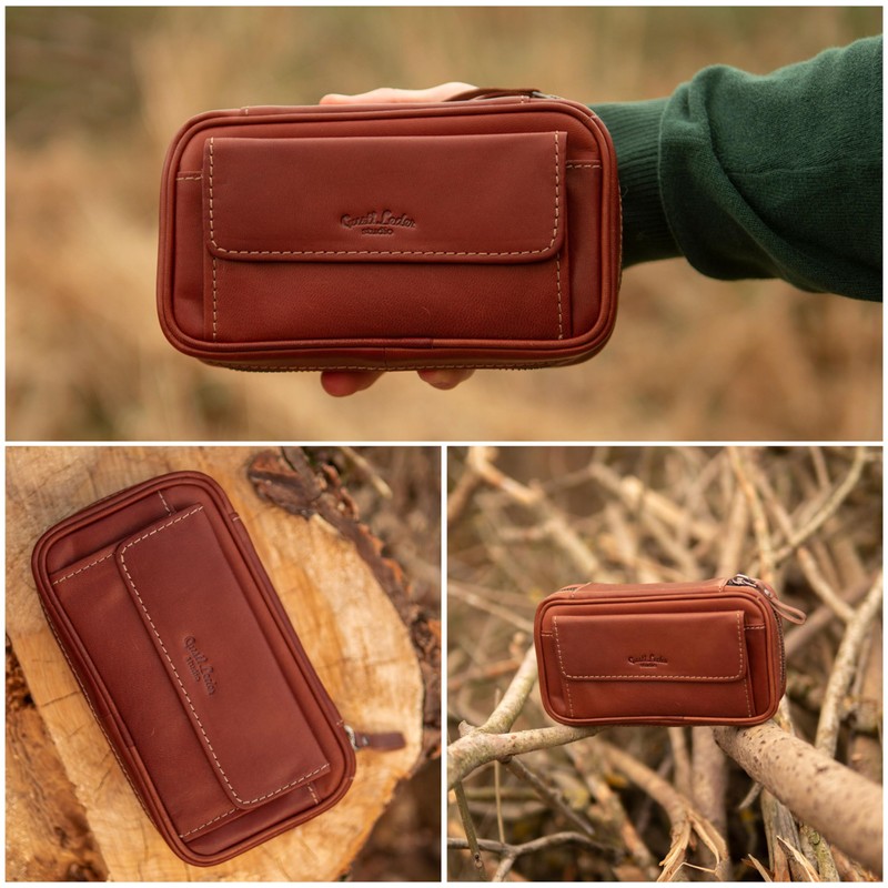 Gusti Leder studio Genuine Leather Pipe Cigar Pouch Holder Suitable