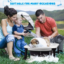 Dog Bath Tub with Clean Kit,Collapsible Bathtub with Water Drain Plug for Dog,Dog Bath Supplies with Dog Bath Tub，Clean Brush,Comb&Drying Towel,Portable Foldable Space Saving Design for Small Dogs