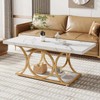 Tribesigns 47.24" Modern Coffee Table with Geometric Metal Legs and