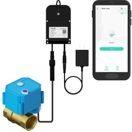 YoLink Wireless Smart Valve Control Kit, 3/4" Brass Motorized Valve, Wireless Controller 2, LoRa Long Range, D2D Offline with Leak Sensors, 12V Adapter with 2 Years Battery Backup