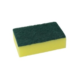 We Can Source It Ltd – Green Yellow Double-Sided Industrial Sponge Scourers – Sponge Scourer Pads – For Domestic and Commercial Use – For Cleaning Utensils, Baseboards, Floors – 10 Pack