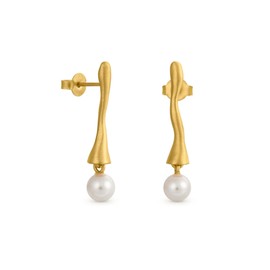 Gold Earrings Eclat | Designed by Joidart | Eclat Collection | 24K Gold Plated Metal | Murano Glass, White Gold