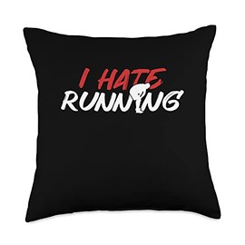 Funny I Hate Running | Marathon | Runner Throw Pillow