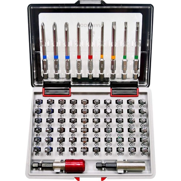 TOOLCRAFT 71TLG. BIT-SET FARBCODIERT