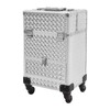 Fichiouy Rolling Makeup Train Case with Wheels & Telescopic Handle,Lockable