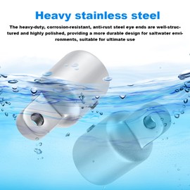 HSEAMALL Bimini Top Eye End Cap Suitable for OD Round Tubes, Stainless Steel Heavy Duty Boot Bimini Top Caps Canopy Fittings for Marine Hardware (22 mm - 2 Pieces)