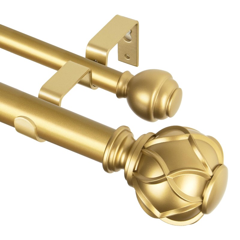 KAMANINA 1 Inch Double Curtain Rods for Windows 72 to