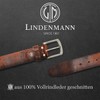 LINDENMANN Men's Buffalo Leather Belt 40 mm Cognac, dark brown