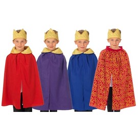Charlie Crow King or Queen cloak Nativity/Christmas Costume for Kids | one size 3-8 yrs | Four colours available | PURPLE