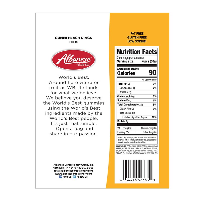 Albanese Peach Ring 8 Oz