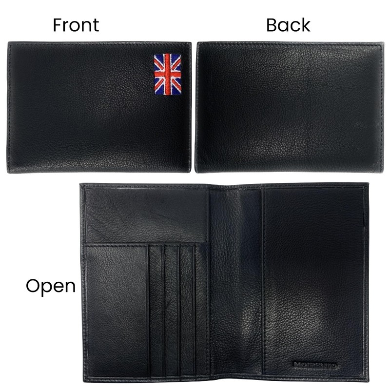 Moirento, UK Passport Cover - British, Union Jack, RFID Blocking,