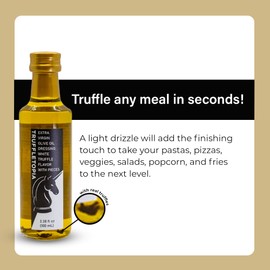 Truffletopia I White Truffle Extra Virgin Olive Oil I Cold Pressed with Real Pieces of Truffles I For Pasta, Pizza, or Salad I Vegan, Non-GMO, No MSG, Gluten Free, Keto I 2 Bottles, 3.38 oz each