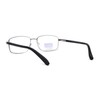 Mens Classic Metal Rectangular Spring Hinge 3-Focal Progressive Reading Glasses