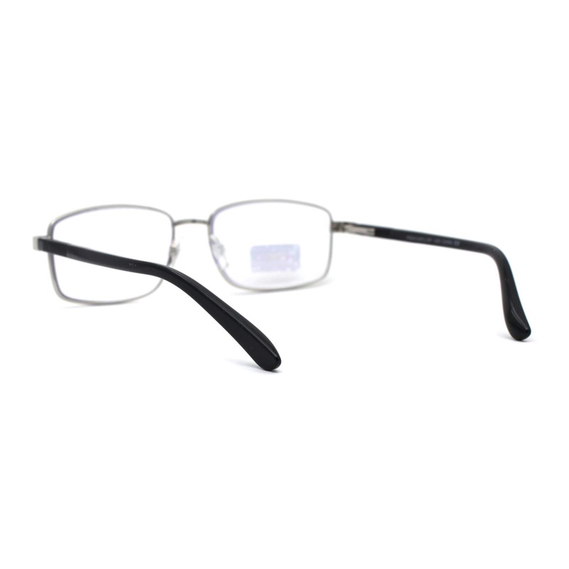 Mens Classic Metal Rectangular Spring Hinge 3-Focal Progressive Reading Glasses