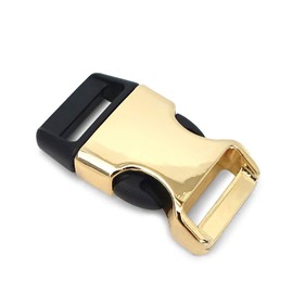 Ganzoo Metal Plastic Click Clasp, Set of 2, 5/8 Inch Clip Clasp/Buckle/Buckle for Paracord Bracelets, Dog Collars, Backpack, Colour: Gold/Black, gold