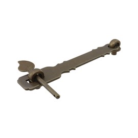 Chinflly Vintage Door Hasp Latch Lock,6 Inch Length Antique Padlock Gate Latch Lock Bronze Hasp with Plug Rod for Wooden Boxes, Cases, Trunk, Cabinets