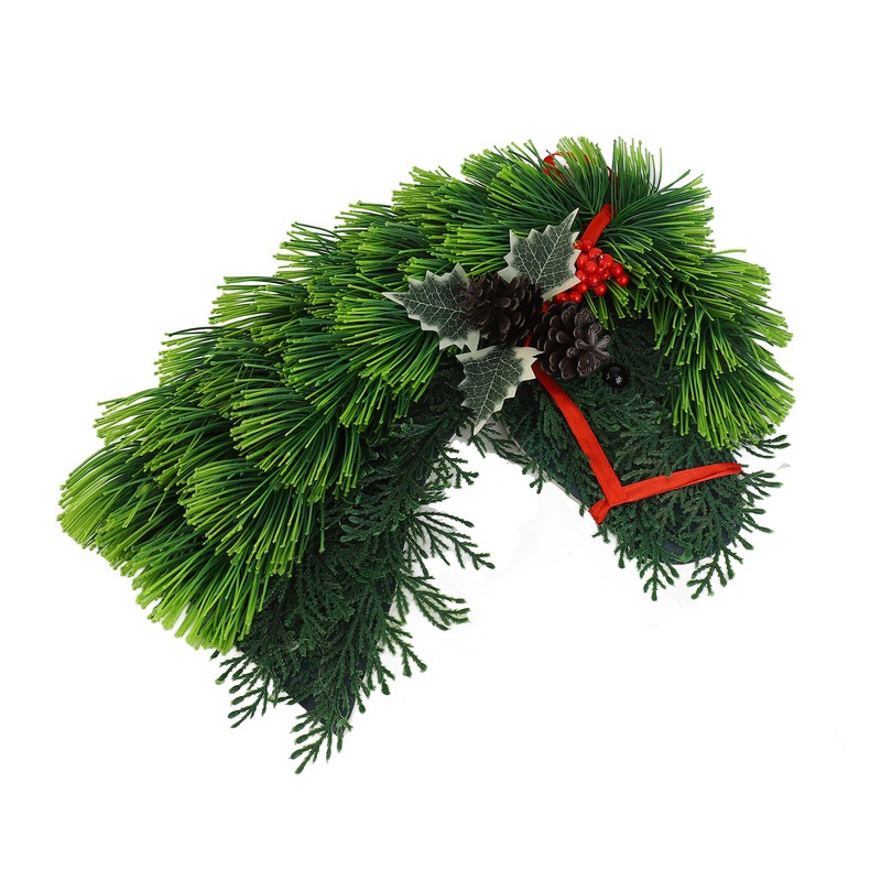 Xmas Wreath Rural Animal Decorative Wreath Farm Pinecone Horse Head