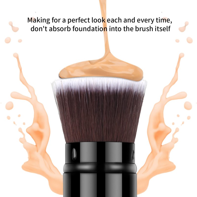 Falliny Retractable Makeup Brush, Travel Kabuki Powder Foundation Brush, Portable