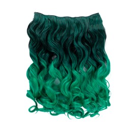 CAISHA 1T95C-1 5 Clips 60 cm One Piece Clip In Extension Colourful Hair Extensions Heat-Resistant Hairpiece Wavy or Straight Green