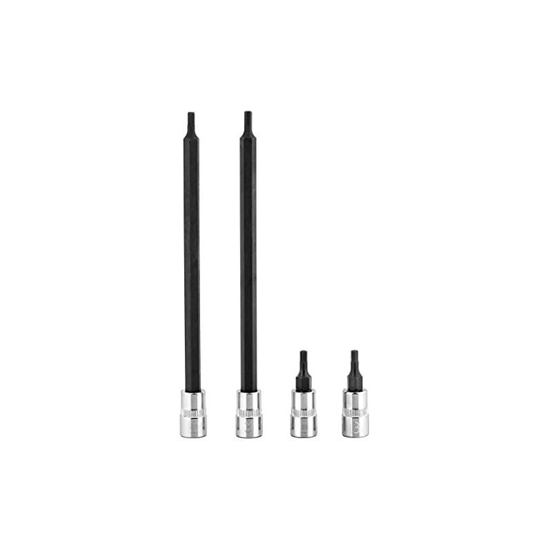 BRAZEN 3mm Hex Bit Socket/Allen Driver Four Pack (1/4" Drive,