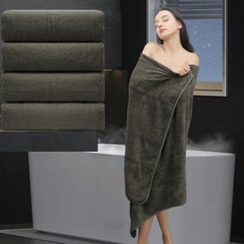 Extra Large Bath Sheet 4 Piece (35"x70")-Ultra Soft Oversized Bath Towel,Bath Sheet Towel Set for Bathroom Hotel,Plush Highly Absorbent Quick Dry Shower Towel Set for Adults,Bathroom Towel Set Brown