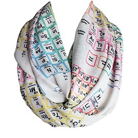 Etwoa White Chemistry Periodic Table Infinity Scarf Geeky Scarf