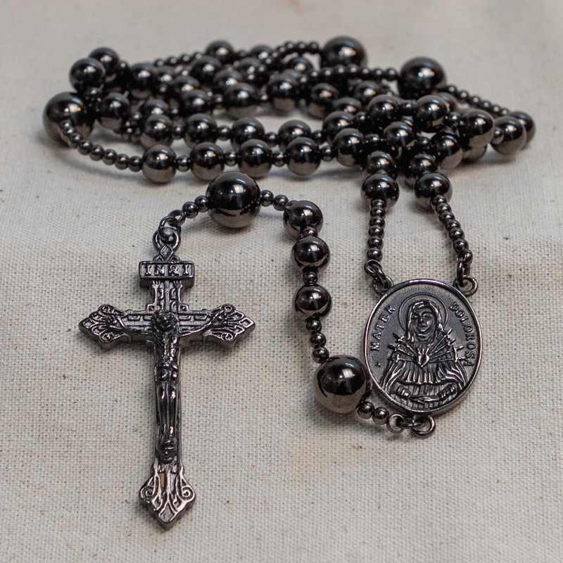 Sinai Rosaries Gun Metal World War I Seven Sorrow Original