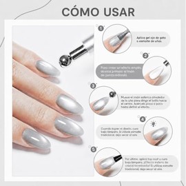 Over Lu | Imán para Uñas Ojo de Gato de Alta Potencia – Herramienta Magnética Cilíndrica Multi-Efecto para Esmalte en Gel, Kit de Diseño Nail Art Prof
