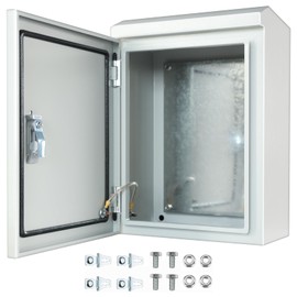 Steel Electrical Box,Electrical Enclosure, IP56 Waterproof & Dustproof Metal Electrical Junction Box,Electrical Enclosure Box with Mounting Plate and a Secure Lock (L:15.75''xW:11.81 ''xD:6.30'')
