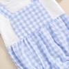 Newborn Baby Boys Girls Ginghem Romper Short Sleeve Plaid Patchwork