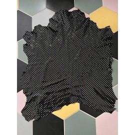 Black Leather Lambskin Hides With Silver Dots/sequins 3-4sf. Bonus If U Buy All!