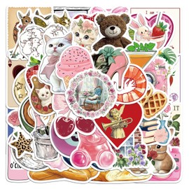 50Pcs Y2K Stickers, Cyber Trend Stickers Vinyl Waterproof Sticker for Laptop, Guitar, Water Bottle, Birthday Gifts for Girls, Kids, Teens