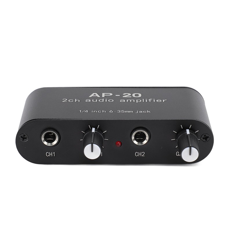 2 Channel Sound Amplifier Balanced 1/4 Inch 6.35mm Gain Independent
