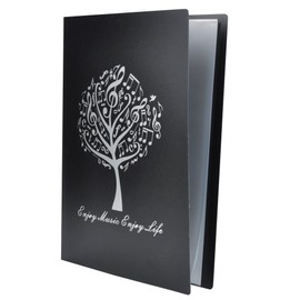 A4 Size Music Sheet File Folder A4 Size Documents Holder Storage Folder 40 Pockets (Music Tree Black)